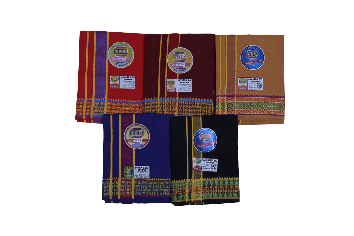 Colour Dhoti - Ayyappa Big Border Brand - SRS